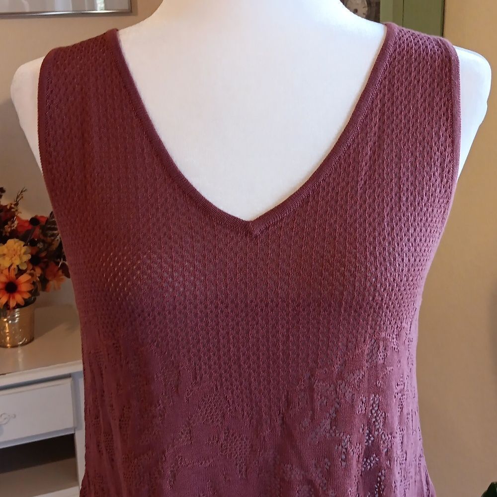 Peruvian Connection Sedona Red LA Jolla Tunic . Boho . Soft Girl.  Coastal - Picture 2 of 12